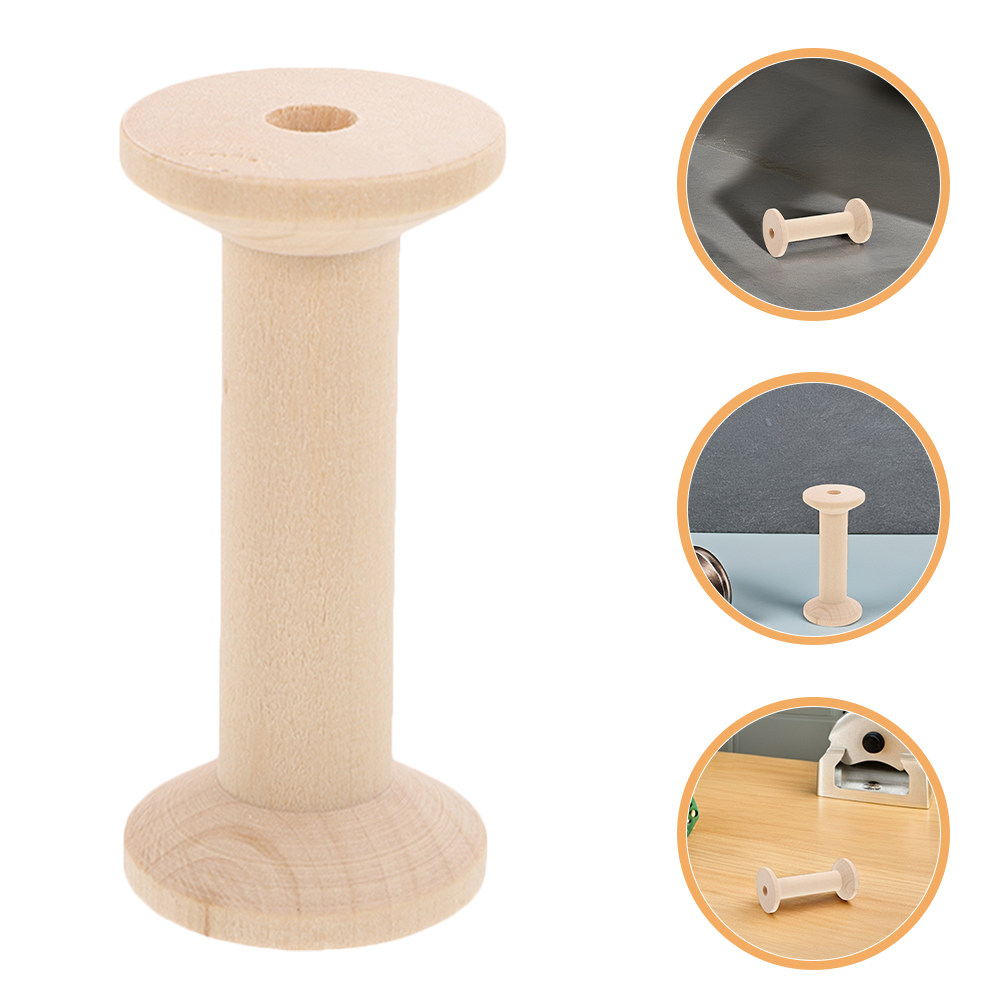 Thread Bobbins Empty - 4개의 빈 나무 보빈 실 스풀
