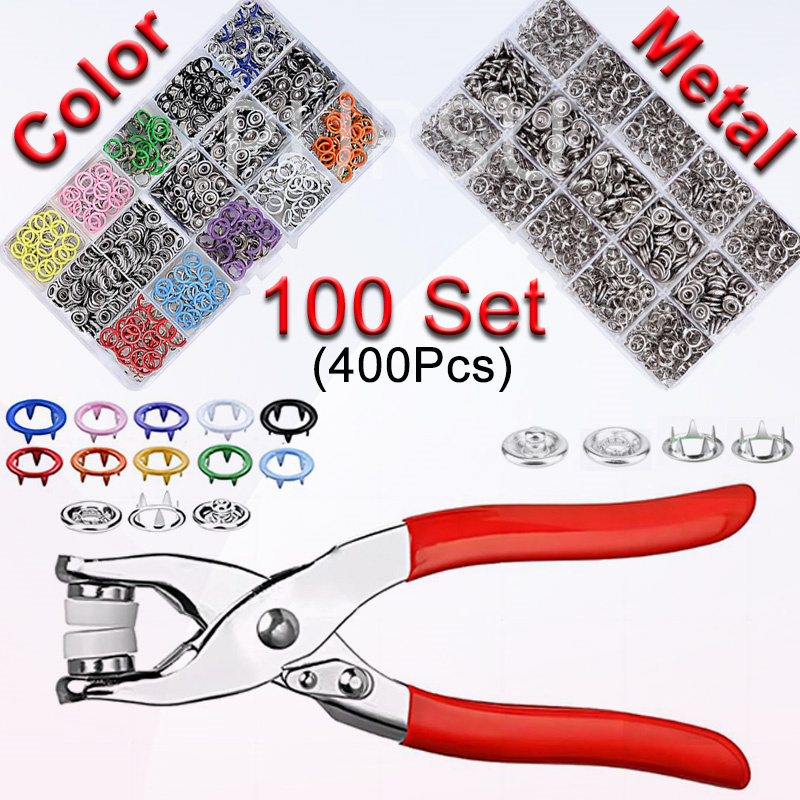 Snap Button Plier - 100 세트 스냅 펜치 자동 그로멧