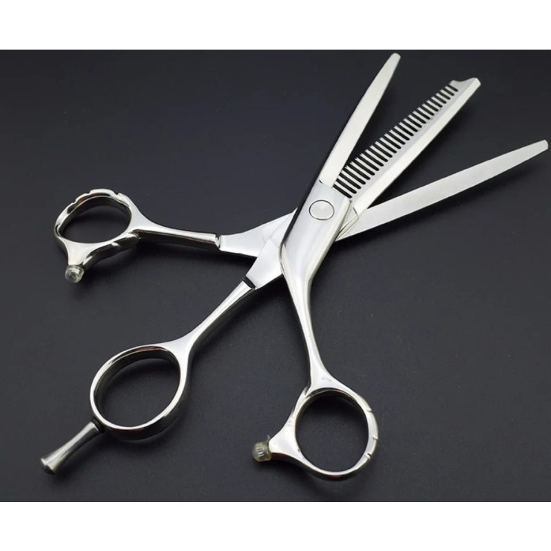 Pinking Shear Blade - 6인치 3중날 전문 이발 가위 미용