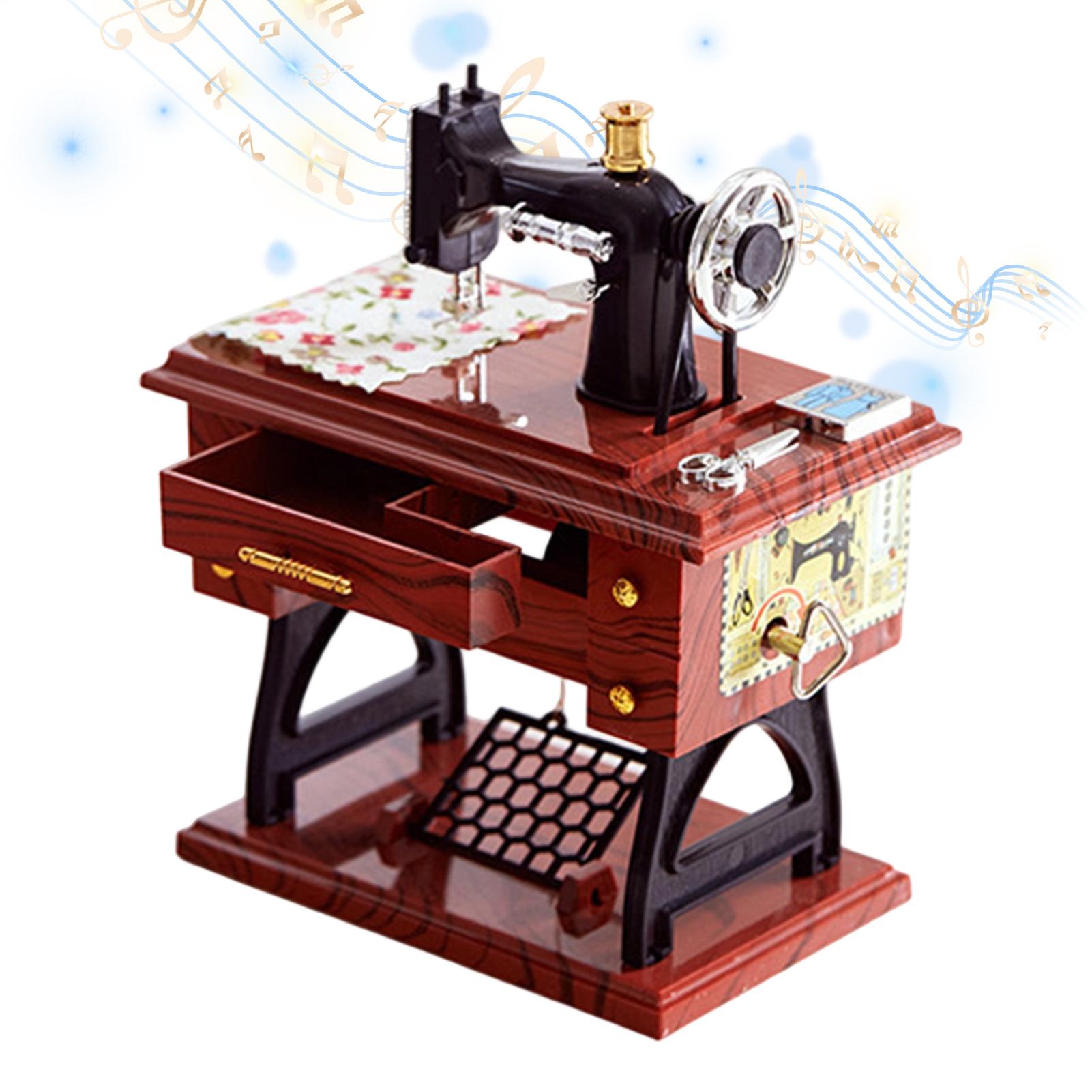 Sewing Gathering - 재봉틀 미니 뮤직 박스 빈티지 와인드업