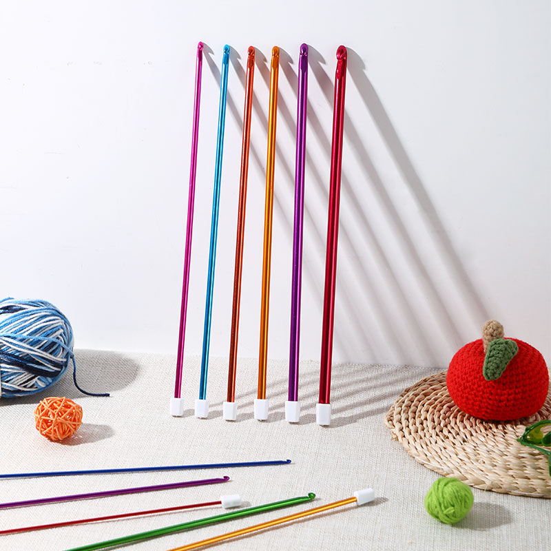 11개 아프간 크로셰 훅 멀티컬러 알루미늄 뜨개질 바늘 - Sewing Necessities 리뷰 및 가격