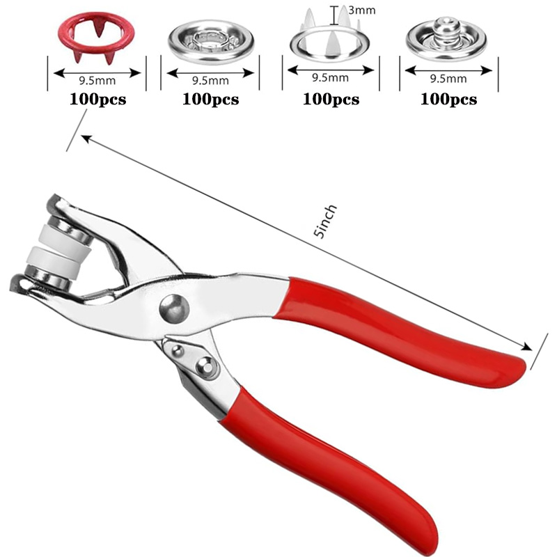 100 세트 스냅 펜치 자동 그로멧 구멍 펜치 옷 가방 - Snap Button Plier 리뷰 및 가격
