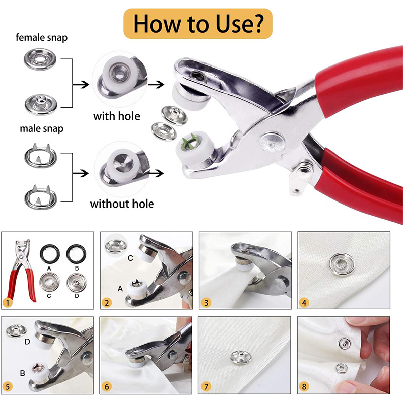 100 세트 스냅 펜치 자동 그로멧 구멍 펜치 옷 가방 - Snap Button Plier 리뷰 및 가격