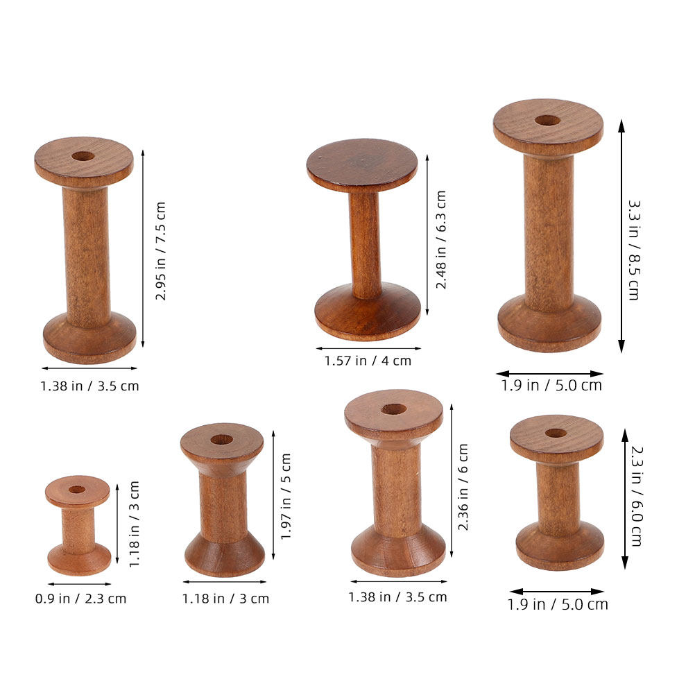 7개의 나무 실통 빈티지 나무 보빈 바느질 실 홀더 공 - Thread Bobbins Empty 리뷰 및 가격