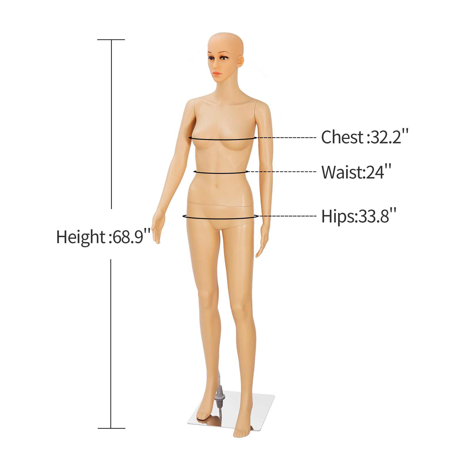 여성 마네킹 전신 PP 리얼리스틱 디스플레이 헤드 회전 - Dress Form Mannequin 리뷰 및 가격