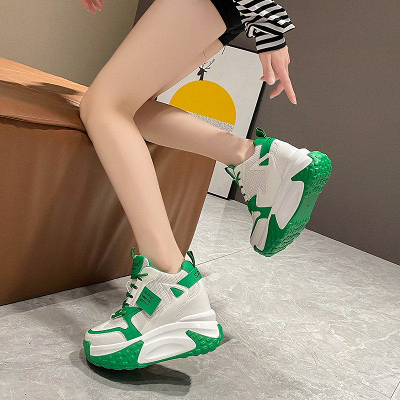 9.5CM 여성용 하이 플랫폼 스니커즈 가을 통기성 청 - Sewing Net 리뷰 및 가격