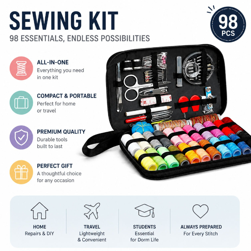 68/98PCS 바느질 액세서리 도구 세트, 바느질 공 - Sewing Necessities 리뷰 및 가격