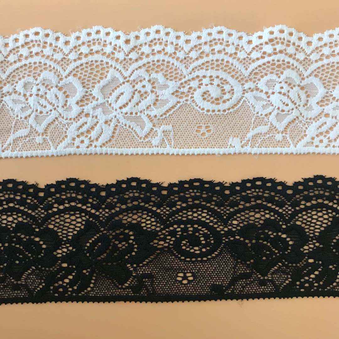 절묘한 탄성 레이스 트림, 검정색과 흰색으로 제공, 2 - Vintage Sewing Textile 리뷰 및 가격