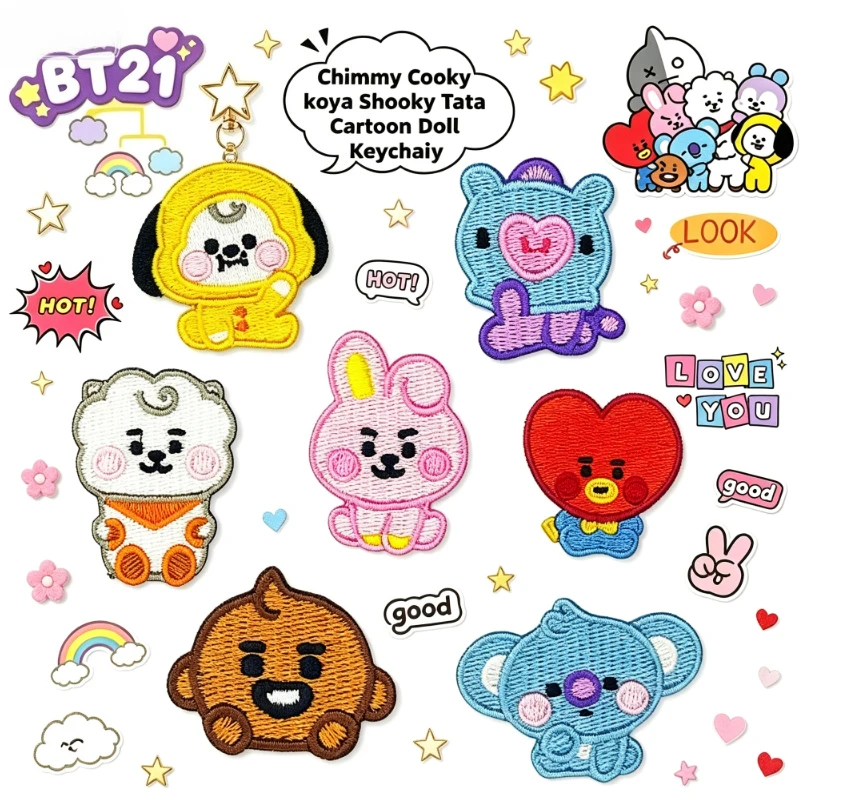라인프렌즈 BT21 모든 캐릭터 자수 자가 접착 패치, - Iron On Patch 리뷰 및 가격