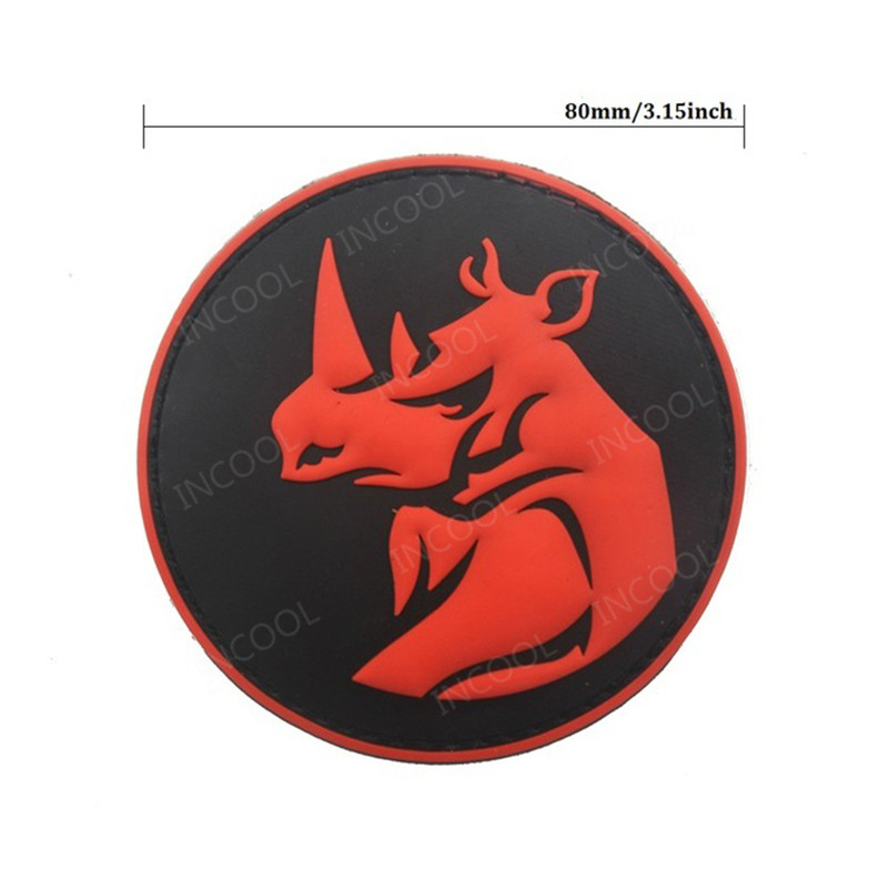 Rhino 헤드 PVC 패치 전술 후크 패치, 코뿔소  - Velcro Sew On 리뷰 및 가격